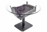 Dark Purple, Amethyst Geode Table - Includes Glass Table Top #212736-7